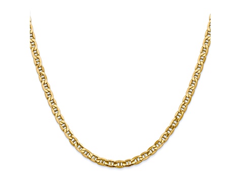 14k Yellow Gold 4.1mm Semi-Solid Mariner Chain 24 inch