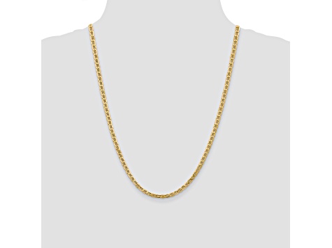 14k Yellow Gold 4.1mm Semi-Solid Mariner Chain 24 inch