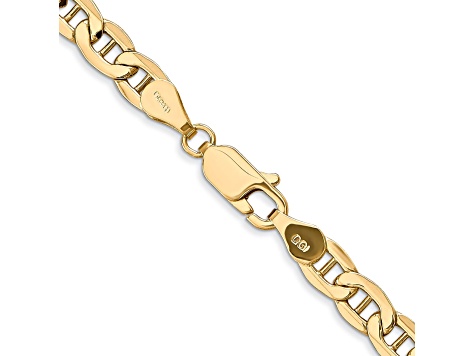 14k Yellow Gold 4.75mm Semi-Solid Mariner Chain 18 inch