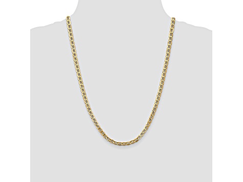 14k Yellow Gold 4.75mm Semi-Solid Mariner Chain 24 inch