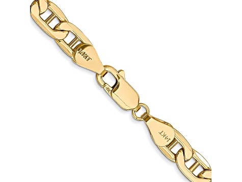 14k Yellow Gold 5.5mm Semi-Solid Mariner Chain 18 inch