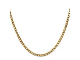 14k Yellow Gold 3.35mm Semi-Solid Curb Link Chain 16"