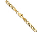 14k Yellow Gold 3.35mm Semi-solid Curb Link Chain 20"