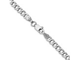 14k White Gold 3.35mm Semi-solid Curb Link Chain 20"