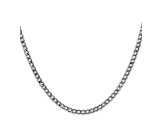 14k White Gold 3.35mm Semi-solid Curb Link Chain 24"