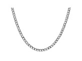 14k White Gold 4.3mm Semi-Solid Curb Link Chain 16"