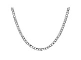 14k White Gold 4.3mm Semi-Solid Curb Link Chain
 18"