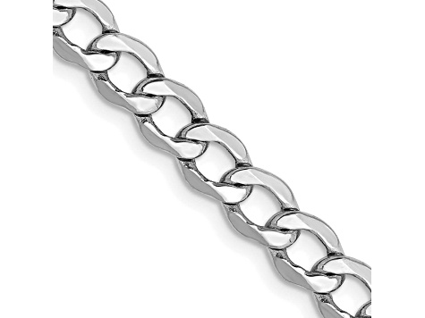 14k White Gold 5.25mm Semi-Solid Curb Link Chain
16"