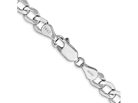14k White Gold 5.25mm Semi-Solid Curb Link Chain
16"