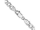 14k White Gold 5.25mm Semi-Solid Curb Link Chain
 18"