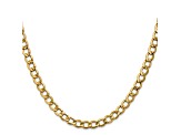 14k Yellow Gold 5.25mm Semi-Solid Curb Link Chain
 24"