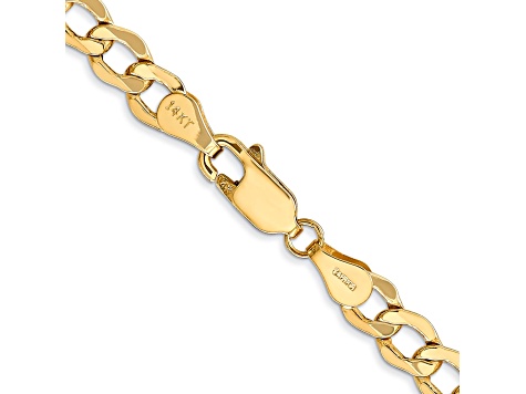 14k Yellow Gold 5.25mm Semi-Solid Curb Link Chain
 24"