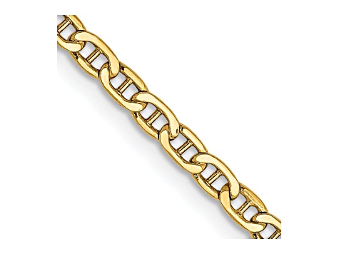 14k Yellow Gold 2.40mm Semi-Solid Mariner Chain 16 inch