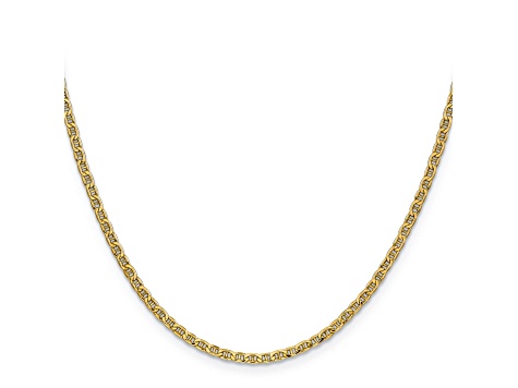 14k Yellow Gold 2.40mm Semi-Solid Mariner Chain 18 inch