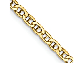 14k Yellow Gold 2.40mm Semi-Solid Mariner Chain 22 inch
