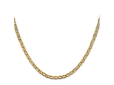 14k Yellow Gold 3.20mm Semi-Solid Mariner Chain 16 inch