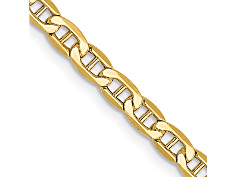 14k Yellow Gold 3.20mm Semi-Solid Mariner Chain 16 inch