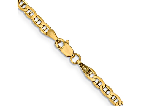 14k Yellow Gold 3.20mm Semi-Solid Mariner Chain 16 inch