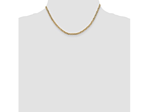 14k Yellow Gold 3.20mm Semi-Solid Mariner Chain 16 inch