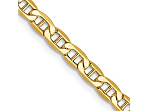 14k Yellow Gold 3.20mm Semi-Solid Mariner Chain 22 inch