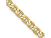 14k Yellow Gold 3.20mm Semi-Solid Mariner Chain 22 inch