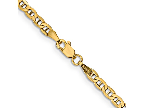 14k Yellow Gold 3.20mm Semi-Solid Mariner Chain 22 inch