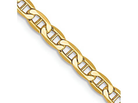 14k Yellow Gold 3.20mm Semi-Solid Mariner Chain 26 inch