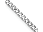 14k White Gold 2.5mm Semi-Solid Curb Link Chain 22"