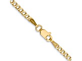 14k Yellow Gold 2.5mm Semi-Solid Curb Link Chain 22"