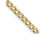 14k Yellow Gold 2.5mm Semi-Solid Curb Link Chain 26"