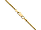 14k Gold Semi-Solid 1.55 mm Wheat Chain 20"