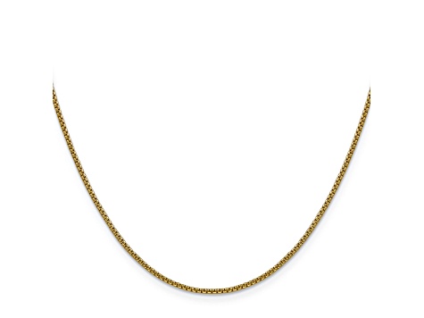 14k Yellow Gold 1.5mm Hollow Round Box Chain
 16"