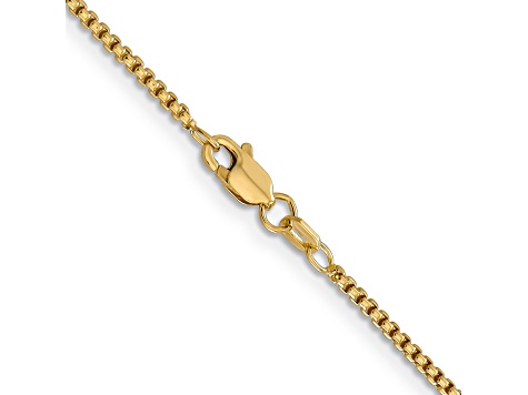 14k Yellow Gold 1.5mm Hollow Round Box Chain
 16"