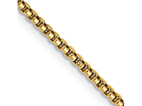 14k Yellow Gold 1.5mm Hollow Round Box Chain 22"