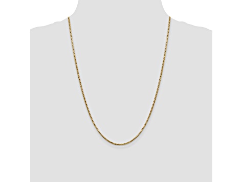 14k Yellow Gold 1.75mm Hollow Round Box Chain
 24"