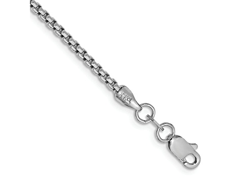 14k White Gold 1.75mm Round Box Chain 16"