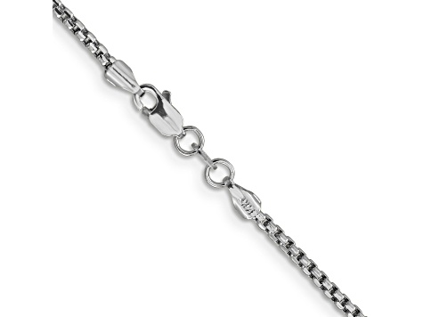 14k White Gold 1.75mm Round Box Chain 20"