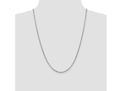 18k Yellow Gold 5mm Round Box Chain Necklace 24 Inches