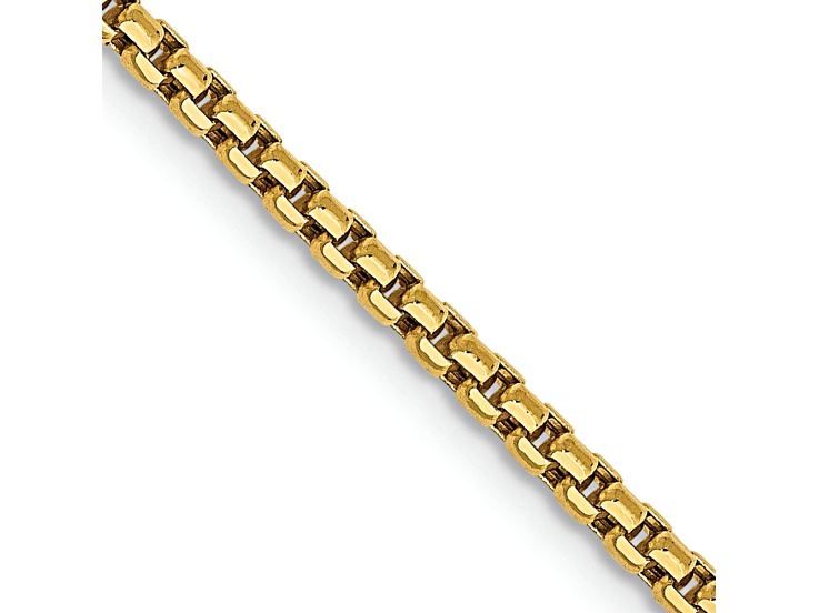 14k Yellow Gold 1.75mm Hollow Round Box Chain 22"