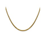 14k Yellow Gold 2.45MM Hollow Round Box Chain 18"