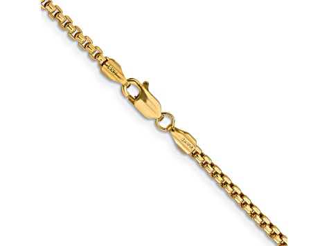 14k Yellow Gold 2.45MM Hollow Round Box Chain 18"