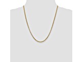 14K Yellow Gold 2.45mm Hollow Round Box Chain 22"