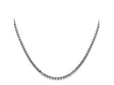 14K White Gold 2.45mm Hollow Round Box Chain 18"