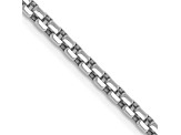 14k White Gold 2.45mm Hollow Round Box Chain
 22"