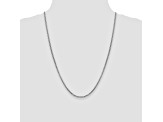 14K White Gold 2.45mm Hollow Round Box Chain 24"