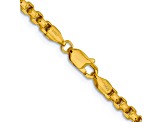 14k Yellow Gold 3.6mm Hollow Round Box Chain 22"