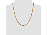 14k Yellow Gold 3.6mm Hollow Round Box Chain 22"