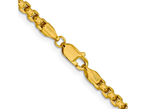 14k Yellow Gold 3.6mm Hollow Round Box Chain 24