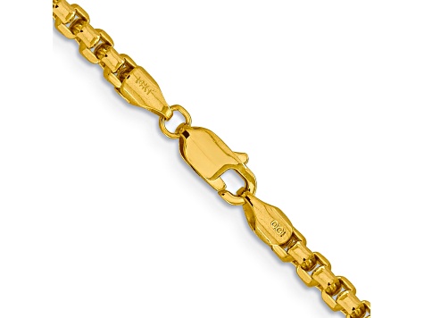 14k Yellow Gold 3.6mm Hollow Round Box Chain 24"