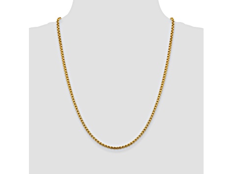 14k Yellow Gold 3.6mm Hollow Round Box Chain 24"